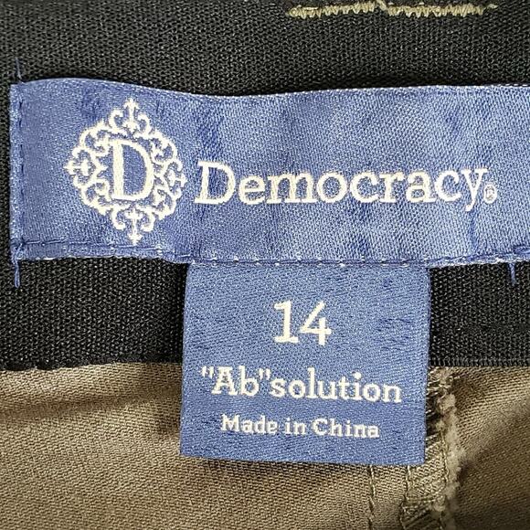 Democracy Jeans Ab Solution Womens Size 14 Green Straight Leg 5-Pocket - Picture 6 of 8